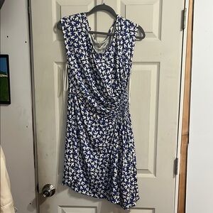 Blue and White Patterned Dress